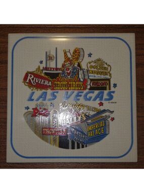 FUN Retro Las Vegas Tile Trivet Las Vegas Strip